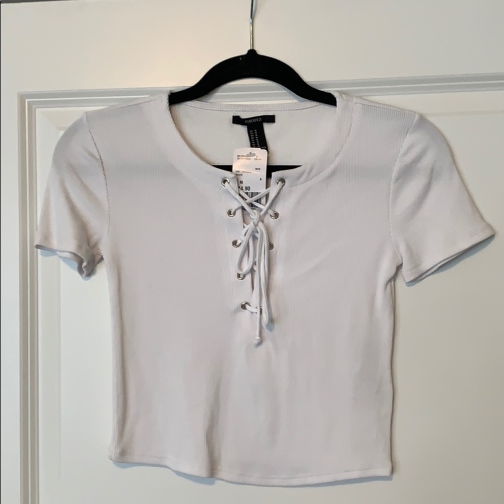 Forever 21 Lace Up Crop Top
